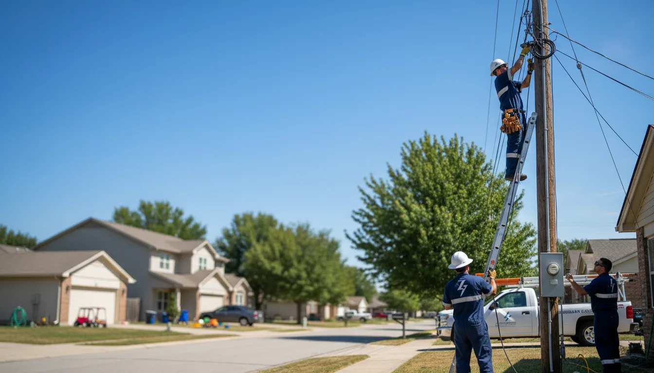 Residential electrician providing installation services in Rozel, KS